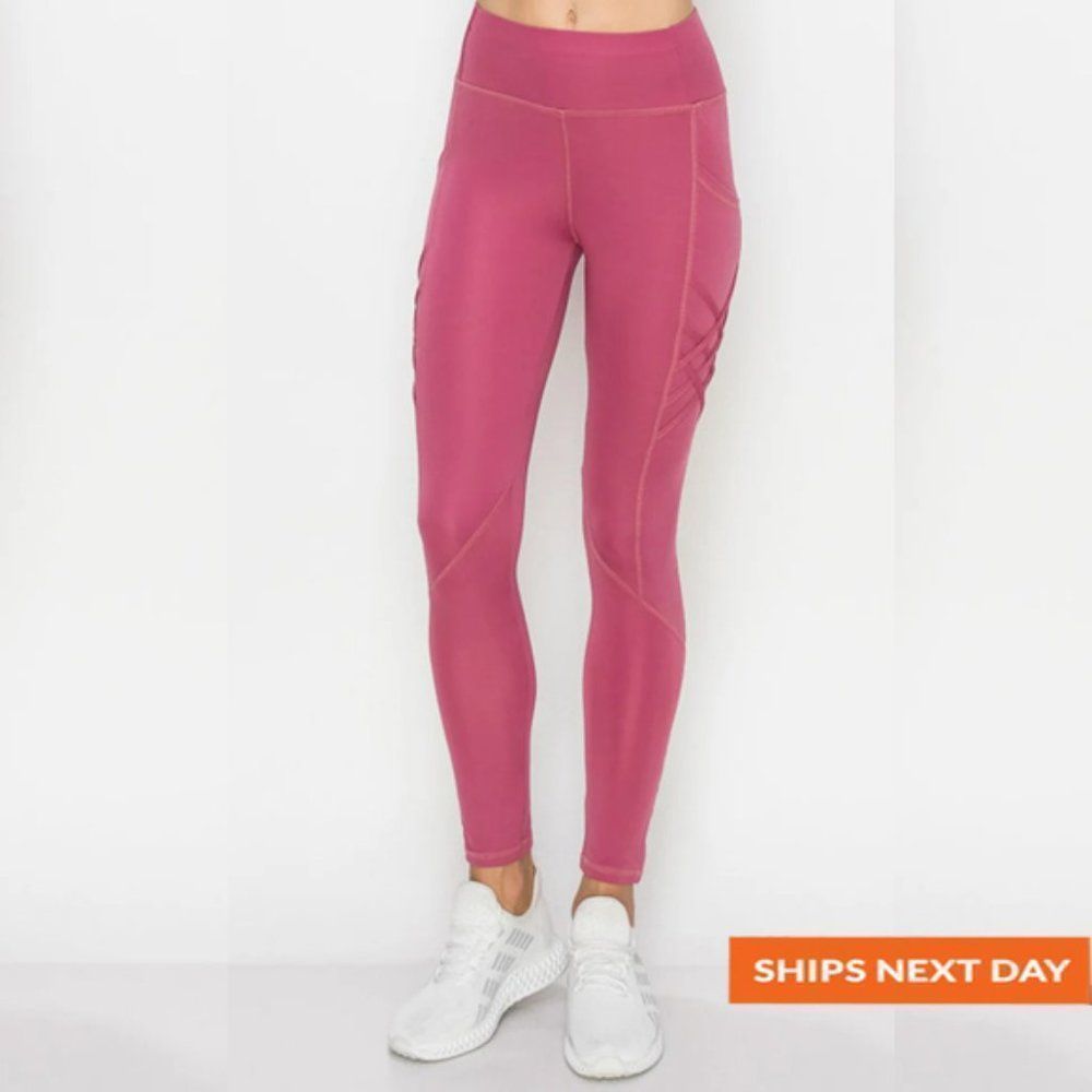 Crisscross Detail Pocket Legging - Pocket Leggings - Leggings - Tights
